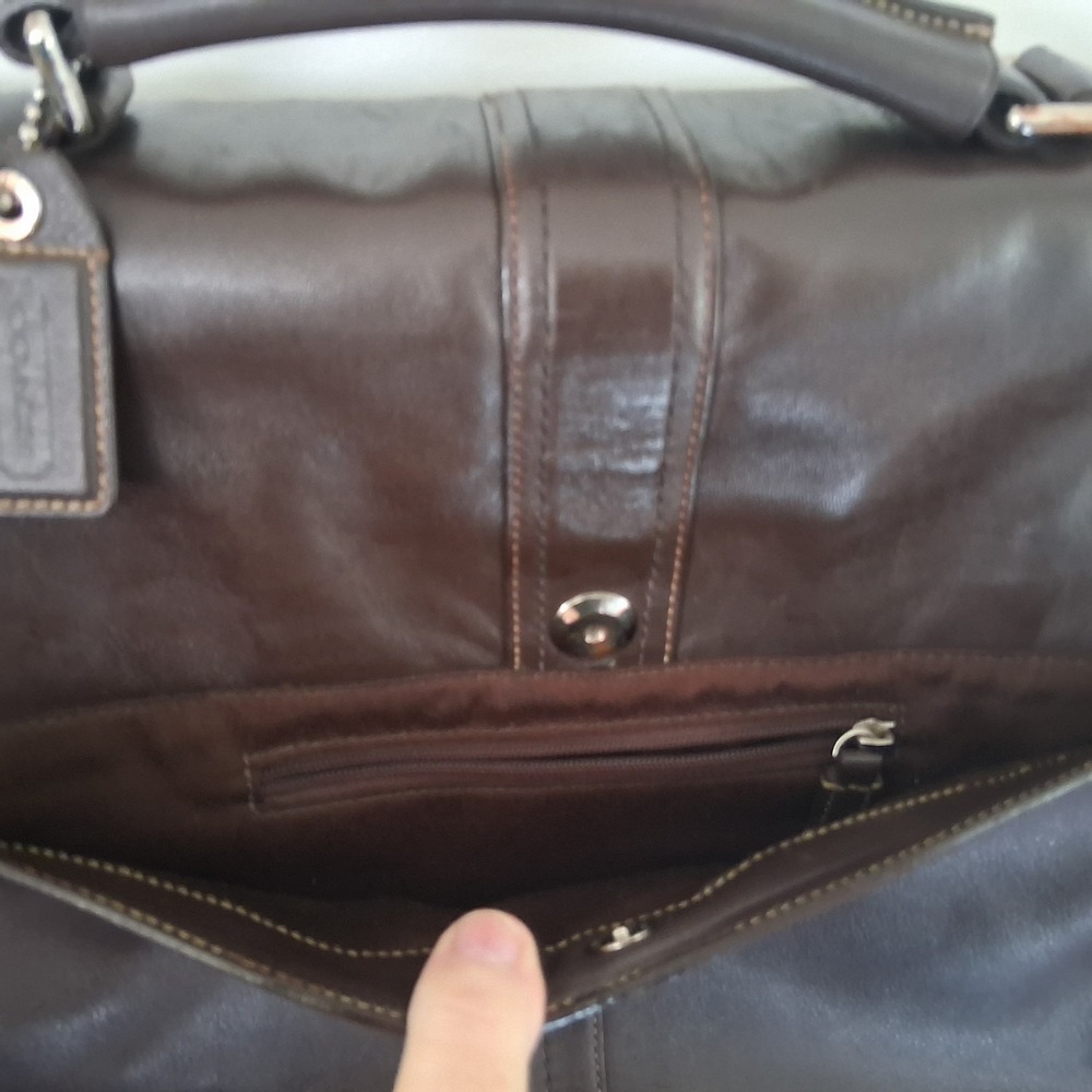 Vtg Coach F70096 Thompson Brown Leather Messenger Briefcase Laptop Bag Restored - Picture 15 of 16